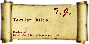 Tartler Júlia névjegykártya