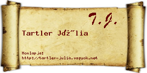 Tartler Júlia névjegykártya